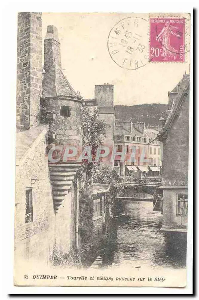 Quimper — Turm und alte Häuser am Steir - Vorderseite