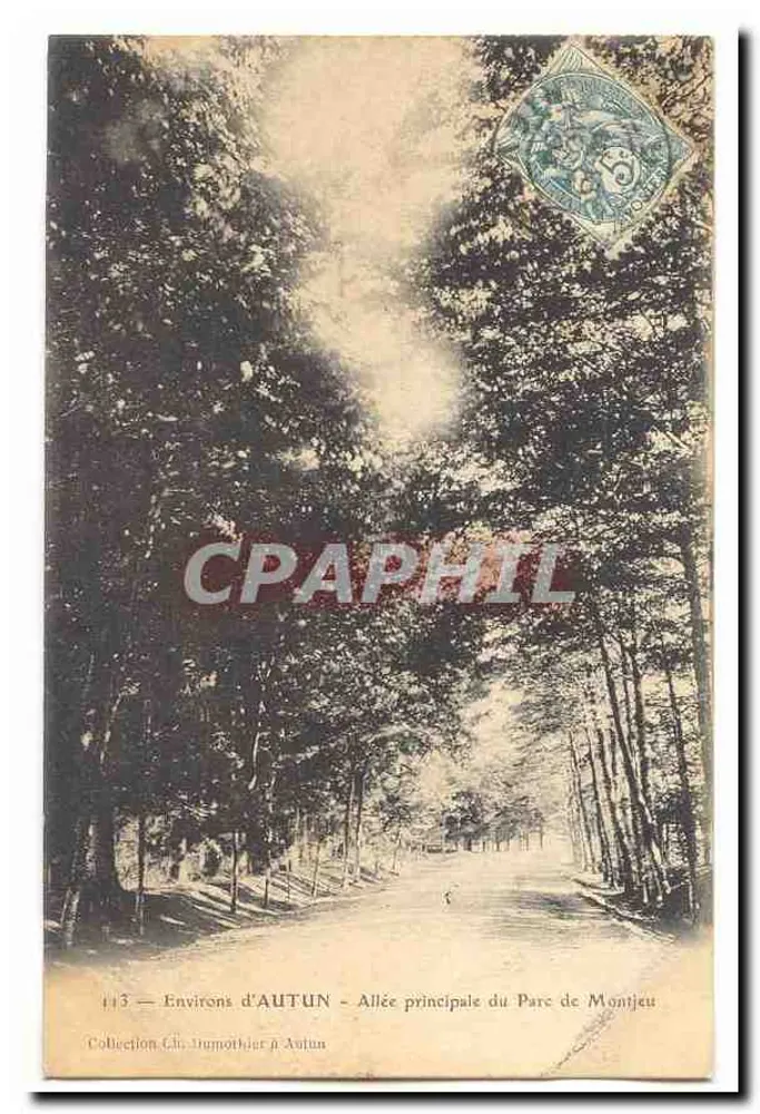 Um AUTUN — Hauptallee des Parks Montjeu — Sammlung Ch. Jumothier in Autun - Vorderseite