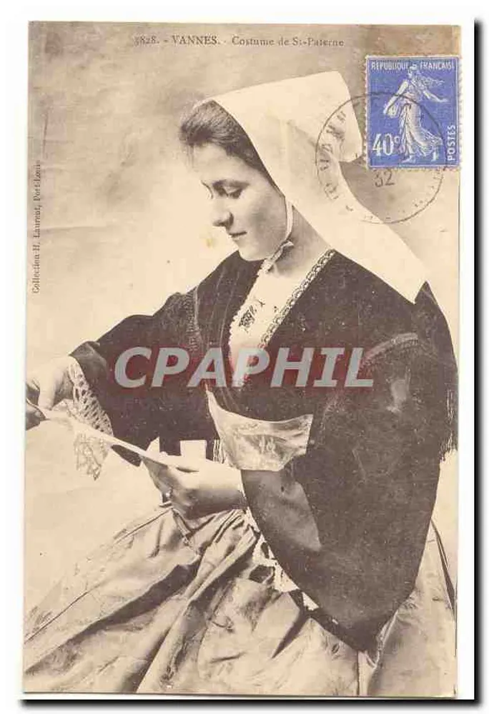 VANNES - Traje de St-Paterne — Coleção H. Laurent, Bert-Louis, n° 3828 - Frente