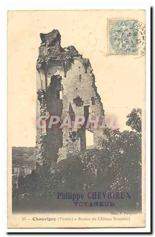 Chauvigny (Vienne) — Ruínas do Castelo Baronial — Imp. E. Pasquier - Frente