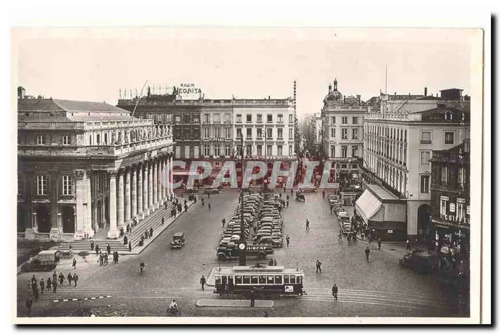 Place de la Bourse in Lissabon — städtische Ansicht mit Tram und Autos — Verlag Graphitte - Vorderseite
