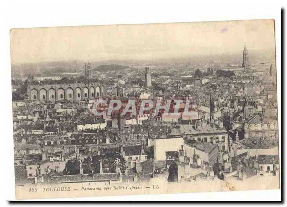 Toulouse — Panorama em direção a Saint-Cyprien — LL, n°186 - Frente