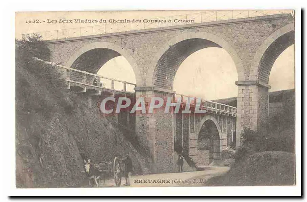 Die beiden Viadukte des Chemin des Courses in Cesson — Bretagne (Sammlung E.H.) - Vorderseite