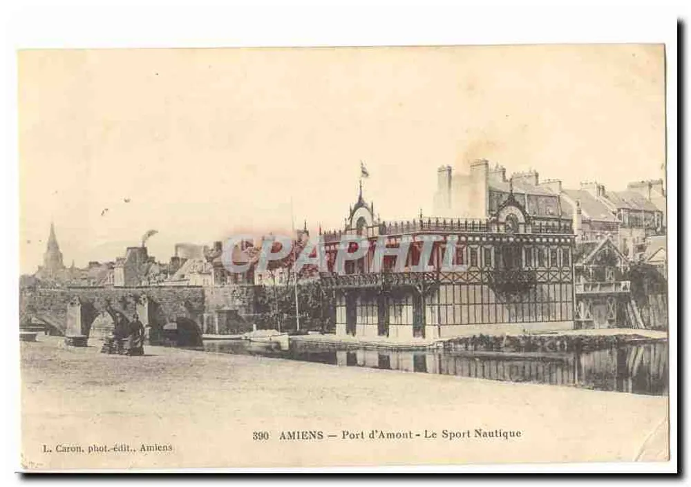 Amiens — Port d'Amont — Le Sport Nautique — L. Caron, phot.-édit., Amiens, n° 390 - Vorderseite