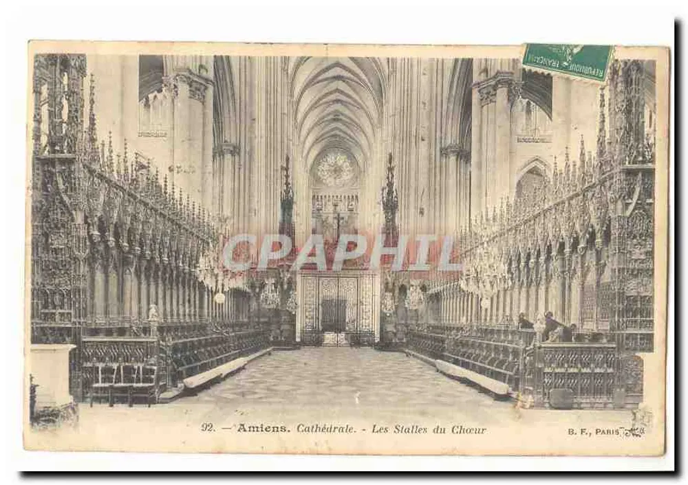 Amiens. Catedral — As Stalles do Coro — B. F., Paris - Frente