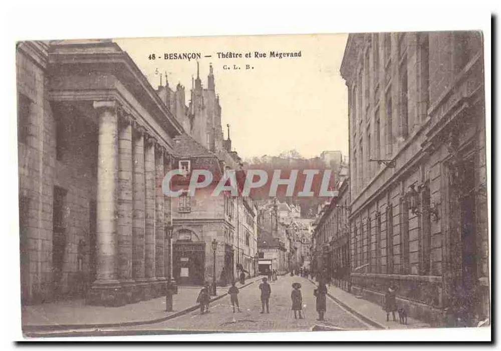 Besançon — Theater und Rue Mégevrand — C. L. B. Nr. 48 - Vorderseite