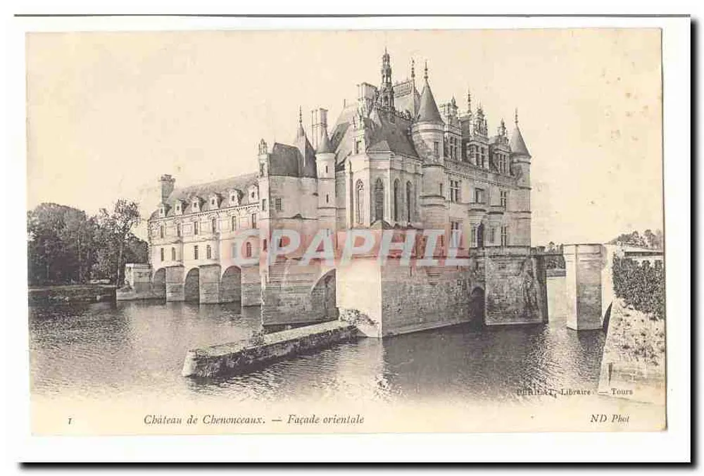 Castelo de Chenonceaux — Facha oriental — Deribat Livreiro, Tours - Frente