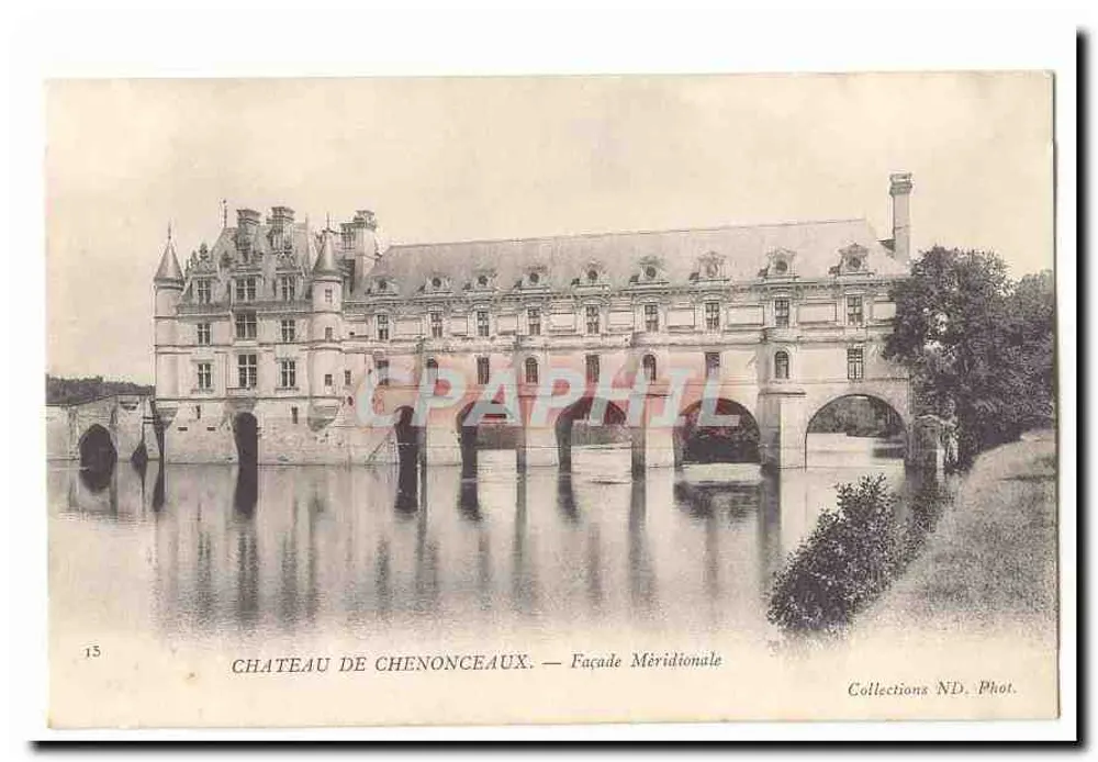 Castelo de Chenonceaux — Fachaça Meridional — Coleções ND, Fot. - Frente