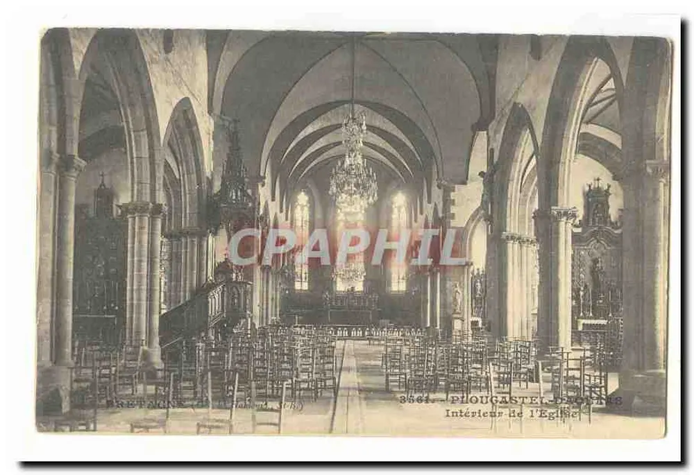 Plougaestel-Daoulas — Interno della Chiesa — Cartolina d'epoca n°3561 - Recto