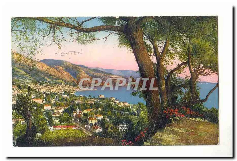 Menton — vista panorâmica de um promontório — editor não identificado - Frente
