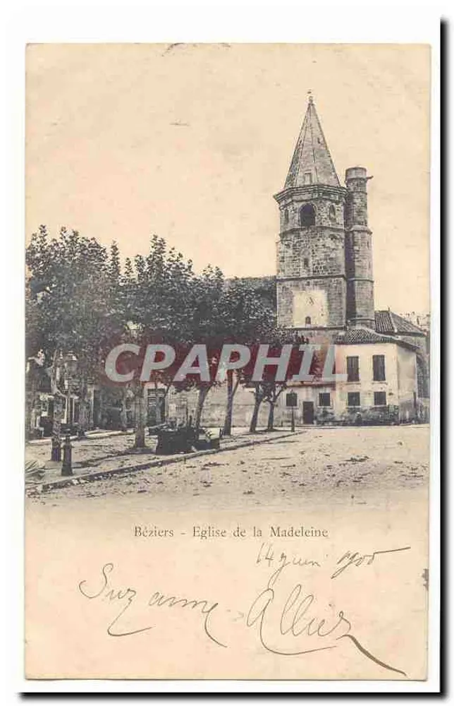 Béziers - Igreja da Madeleine — vista da torre e do campanário - Frente