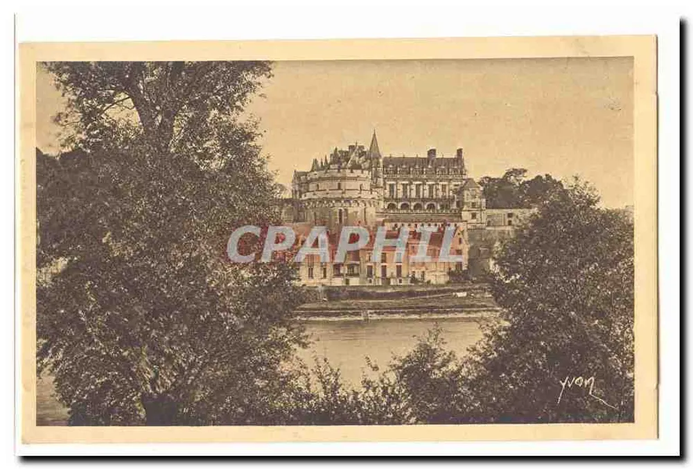 Schloss Chambord — Ansicht von der Flussseite — Yvon - Vorderseite