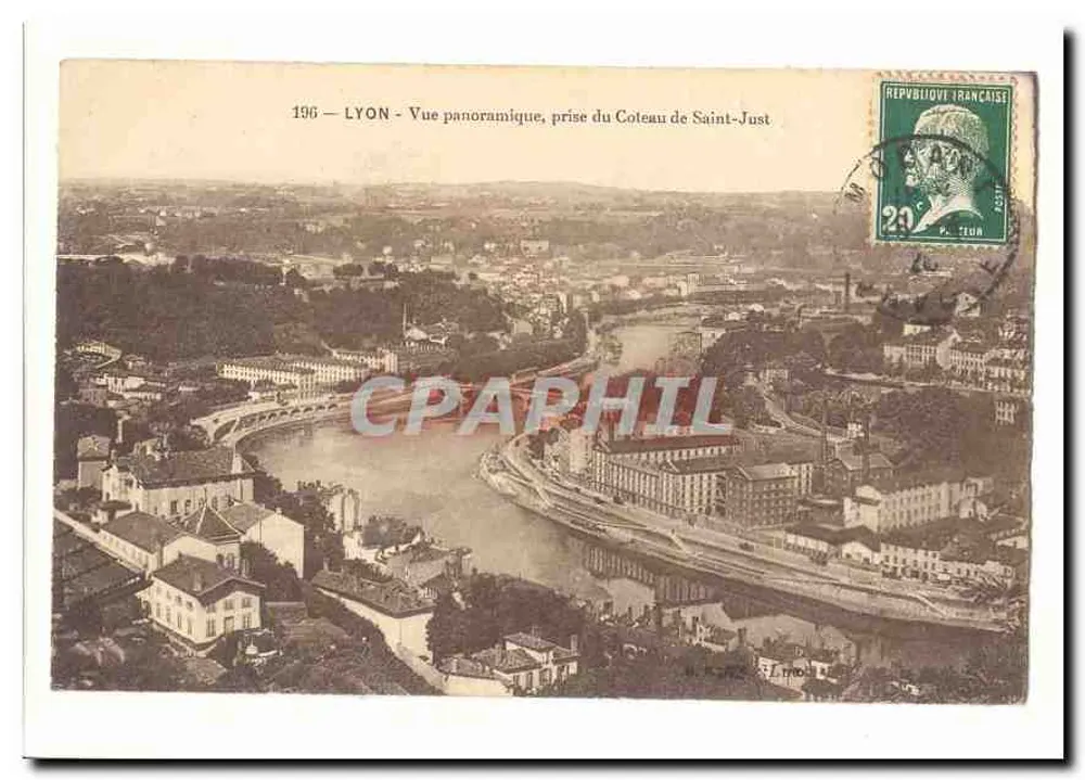 LYON — Panoramablick vom Coteau de Saint-Just — Verlag L. Thom - Vorderseite