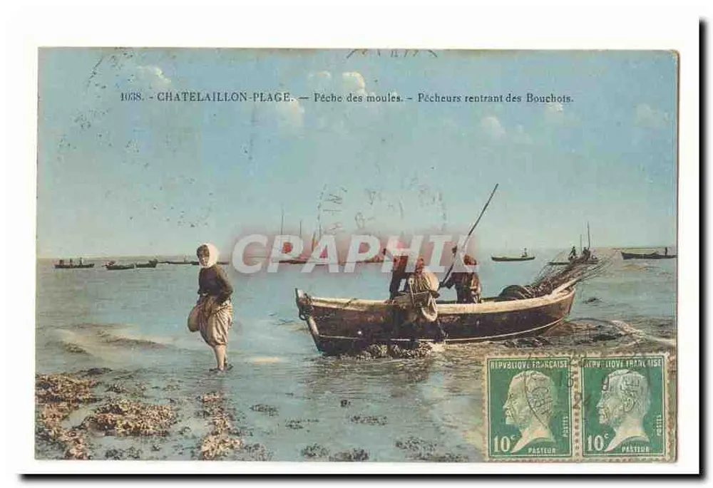Châtelaillyon-Plage — Miesmuschelfischen — Fischer, die von den Bouchots zurückkehren. - Vorderseite