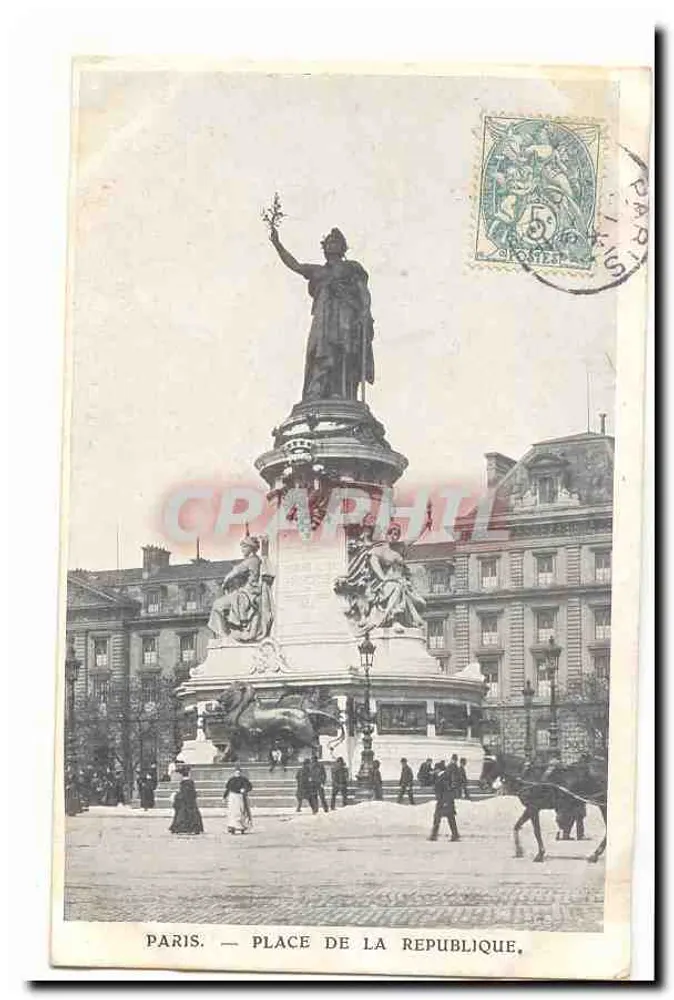 Paris — Place de la République — editor CRAPHIL, número de série não visível - Frente