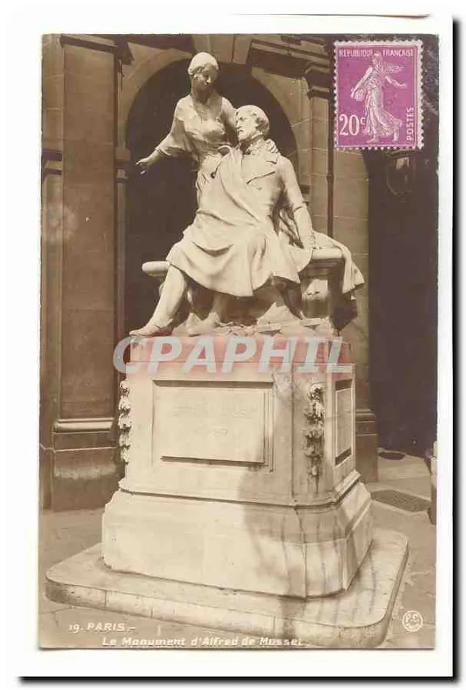 Paris — O Monumento a Alfred de Musset — n° 19 - Frente