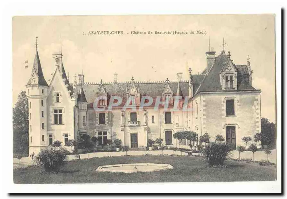 Azay-sur-Cher — Castelo de Beauvais (Fachada do Meio-Dia) — R.E. editor - Frente