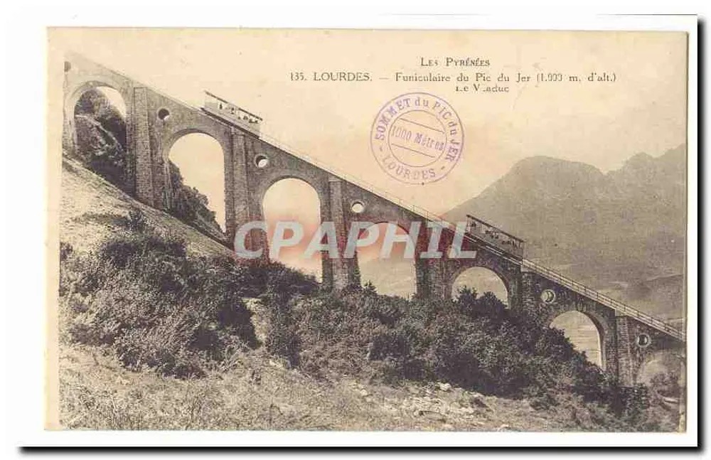 Seilbahn des Pic du Jer (1.000 m Höhe) — Lourdes — Die Pyrenäen - Vorderseite