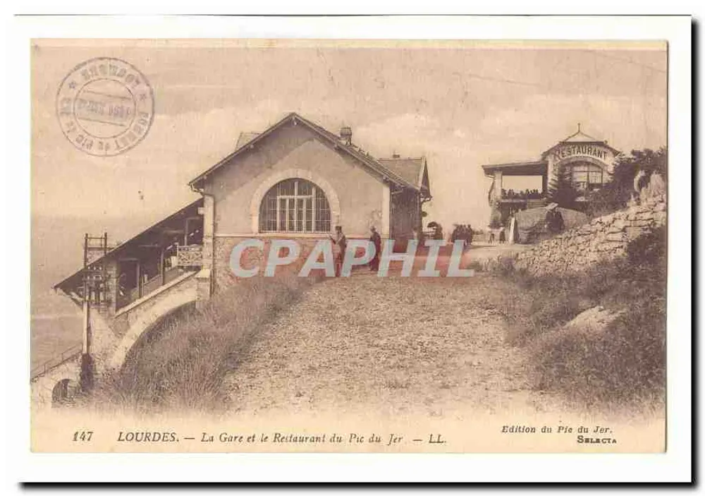 Lourdes — Die Station und das Restaurant des Pic du Jer — Edition du Pic du Jer, Nr. 147 - Vorderseite