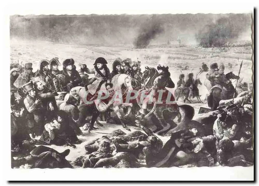 Napoleão na batalha de Waterloo — gravura histórica — editor não visível - Frente