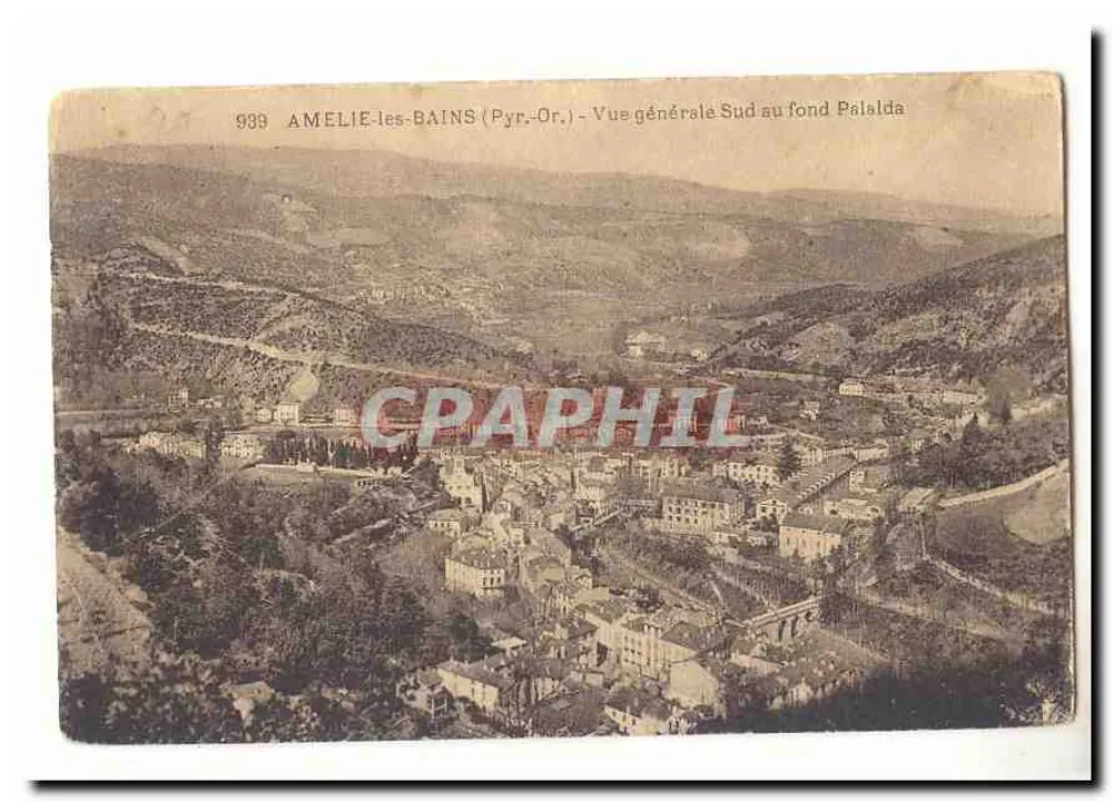 Amélie-les-Bains (Pyr.-Or.) — Allgemeiner Blick nach Süden mit Palalda im Hintergrund — Verleger: Nr. 939 - Vorderseite