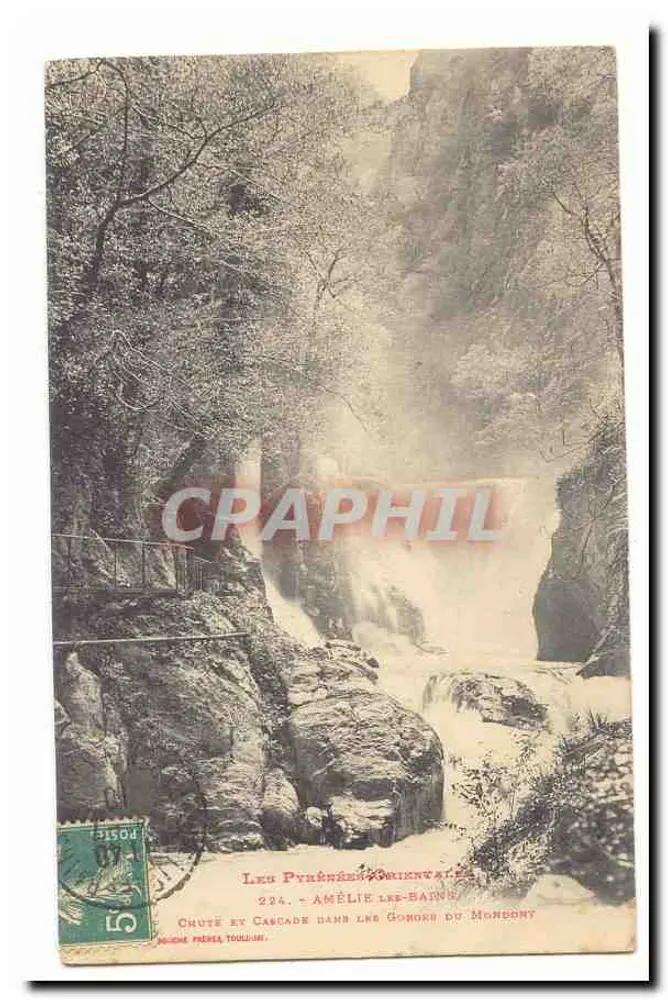 Sturz und Wasserfall in den Schluchten des Mondont — Les Pyrénées Orientales — Nr. 234 — Verlag: Société Frères Toulon - Vorderseite