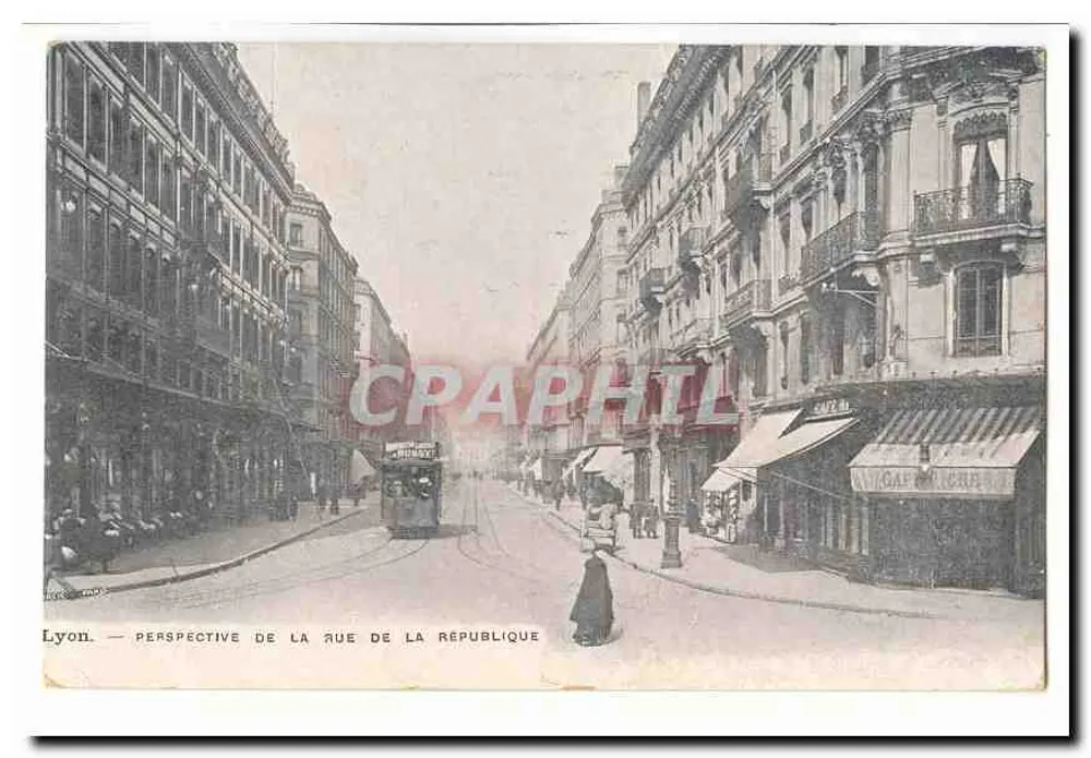 Lyon — Perspektive der rue de la République - Vorderseite