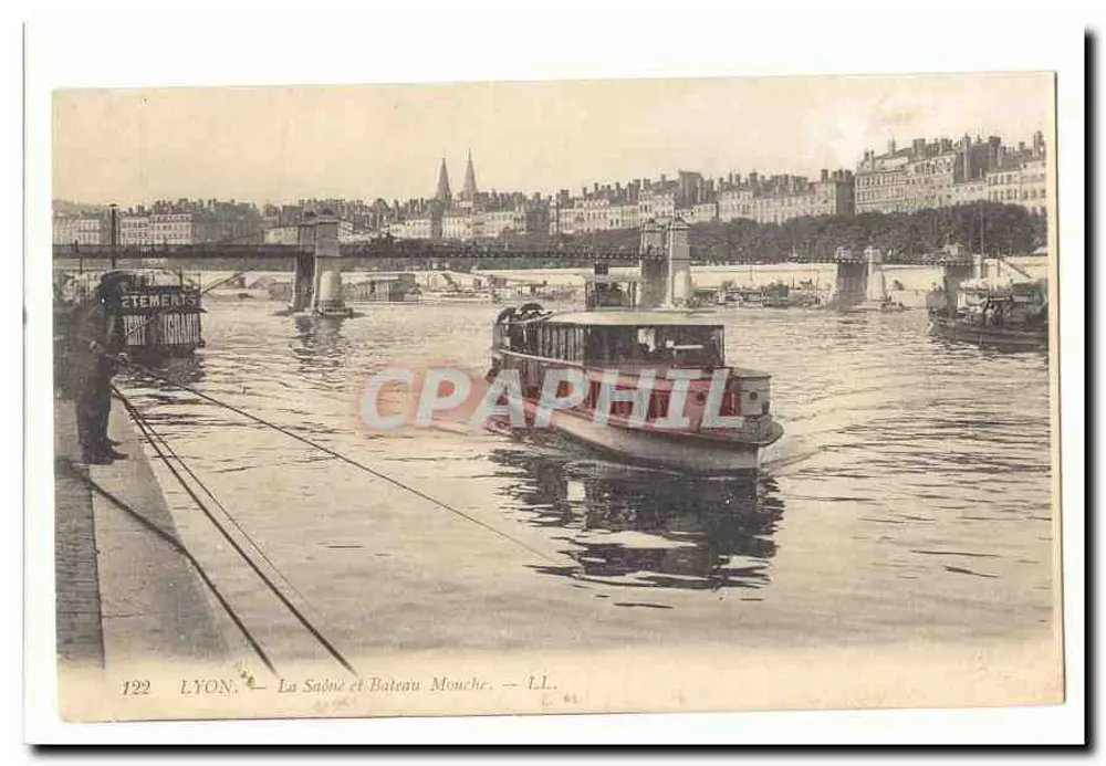 LYON — A Saône e Barco de Turismo — LL. - Frente