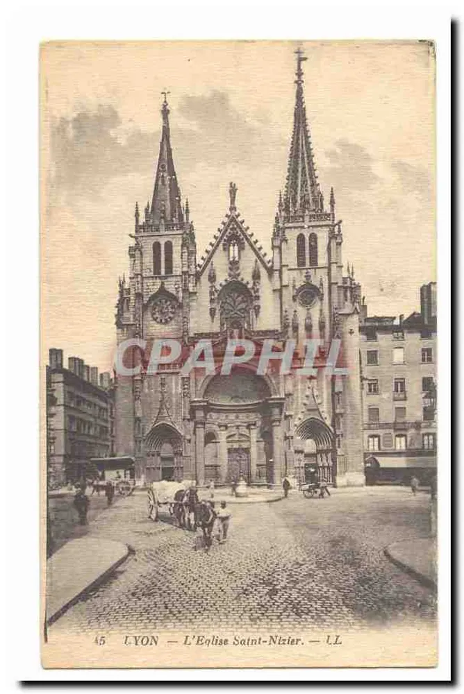 Lyon — A Igreja de São Nizier — LL - Frente