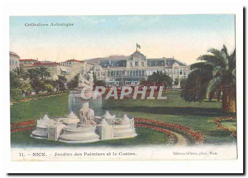 Nizza — Jardins des Palmiers und das Casino — Edition Gileta, Foto. Nizza. - Vorderseite