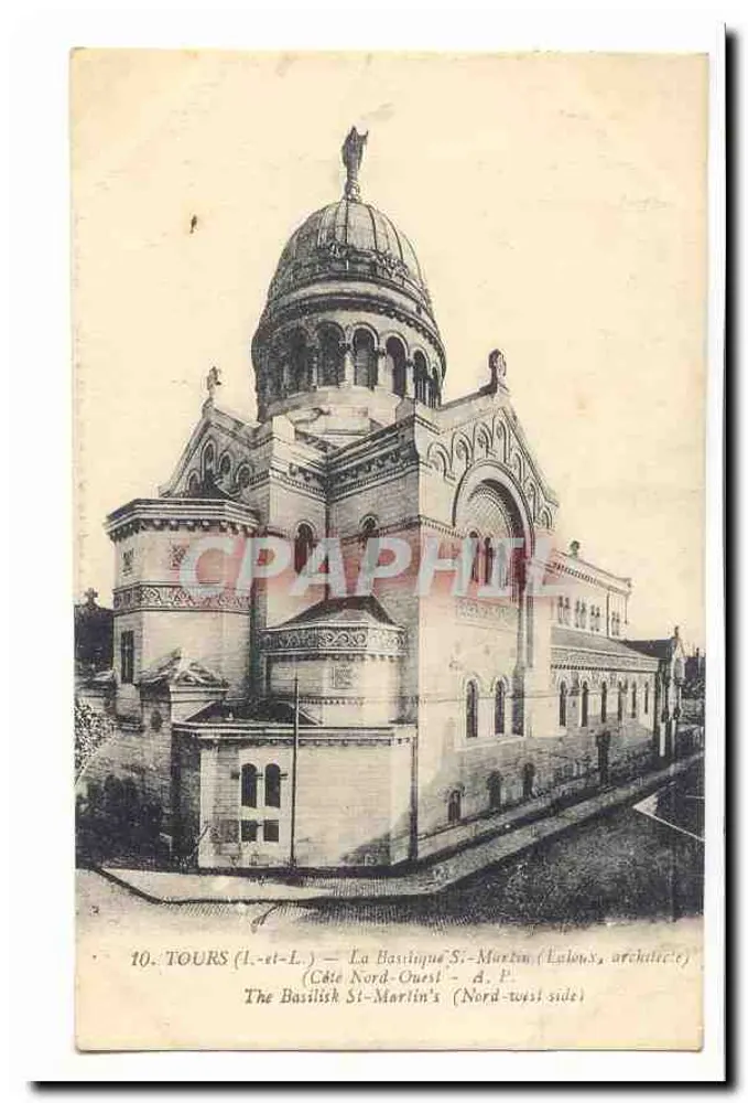 Tours — Die Basilika Saint-Martin (Nordwestseite) — Verleger A.P. - Vorderseite