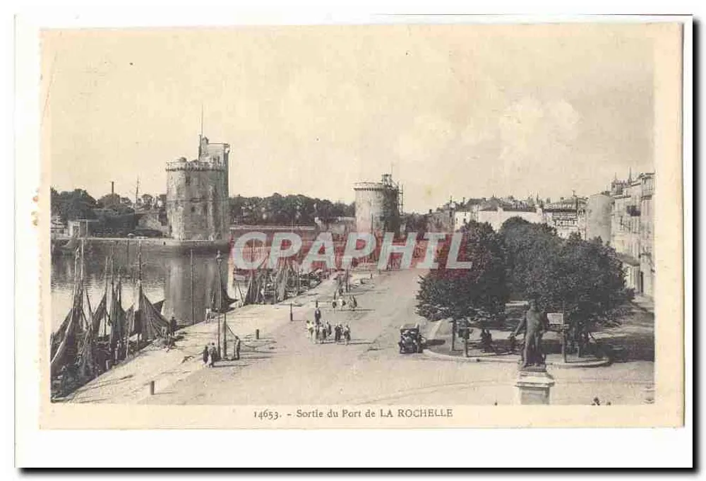 Ausfahrt vom Hafen von La Rochelle — Ansicht des Kai und Türme — n° 14653 - Vorderseite