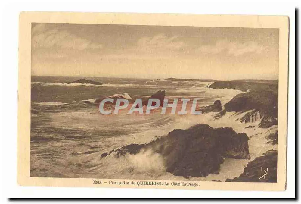 Presqu'île de QUIBERON. La Costa Salvaje — n° 3303 - Anverso