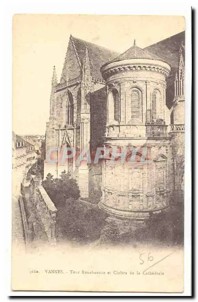 VANNES - Torre Renascentista e Claustro da Catedral - Frente