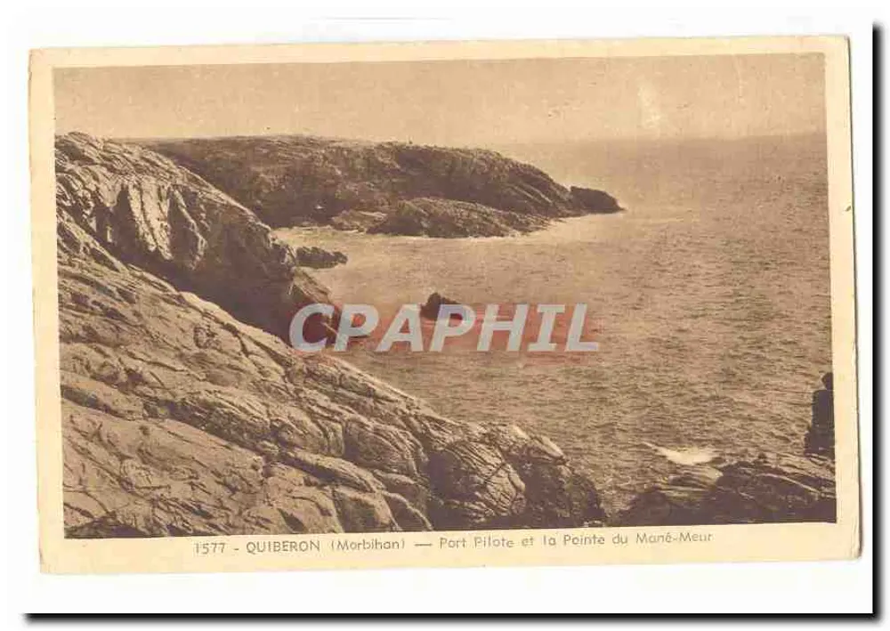 Quiberon (Morbihan) — Piloten-Hafen und die Pointe du Mané-Meur - Vorderseite
