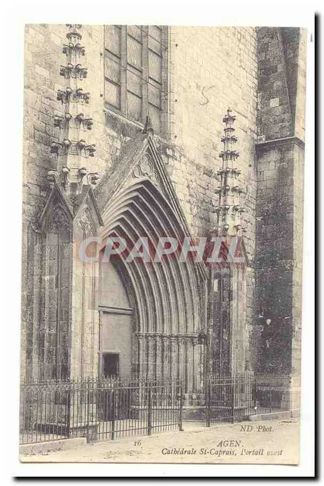 Kathedrale Saint-Caprais, Westportal — Agen — ND Fotografie - Vorderseite