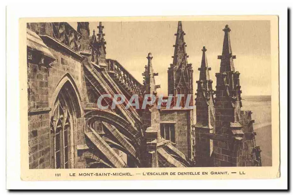 Mont-Saint-Michel — Die Granit-Zähnungs-Treppe — LL - Vorderseite