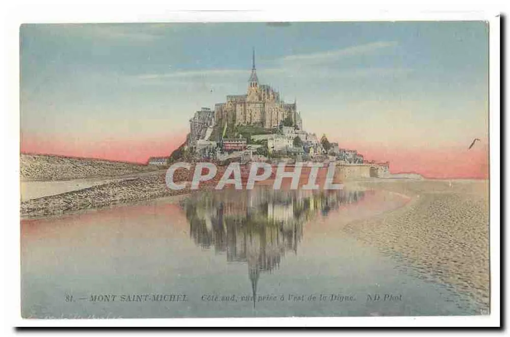 Mont Saint-Michel — Ansicht vom Standpunkt der Digue — N.B. Phot - Vorderseite