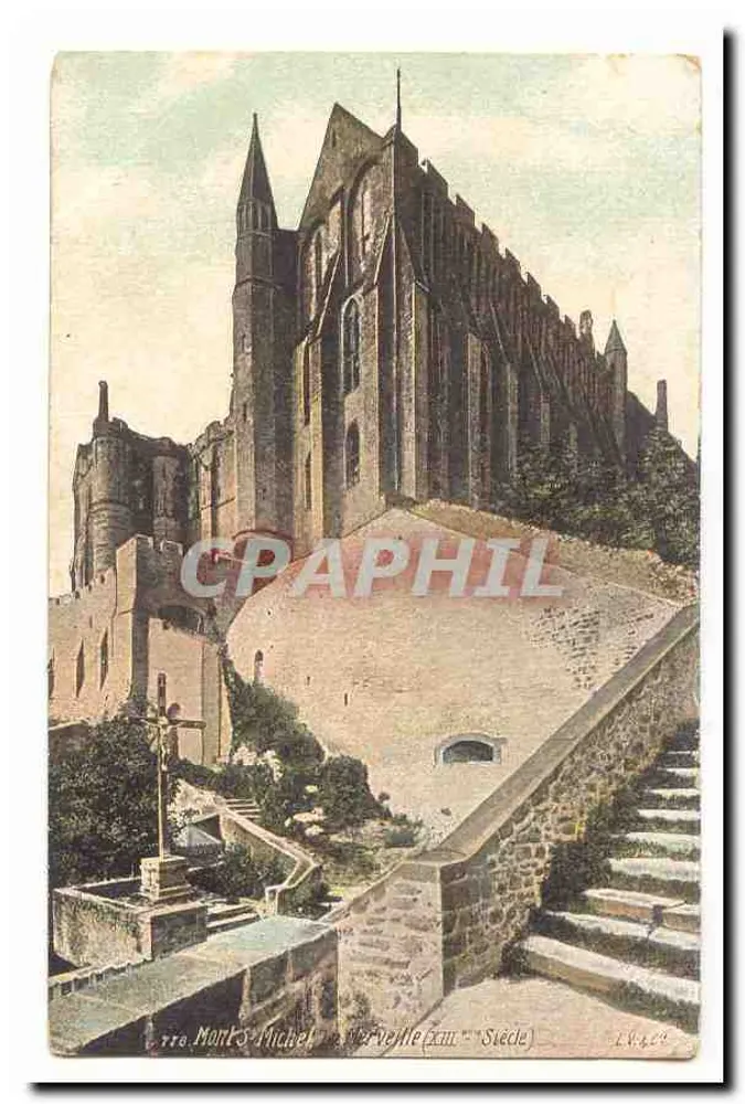 Abtei Mont-Saint-Michel — Ansicht der Stadt (13. Jahrhundert) — L. V. 466 - Vorderseite