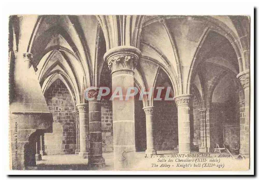 Mont-Saint-Michel - Abtei - Saal der Ritter (13. Jahrhundert) — J.P. - 36 - Vorderseite