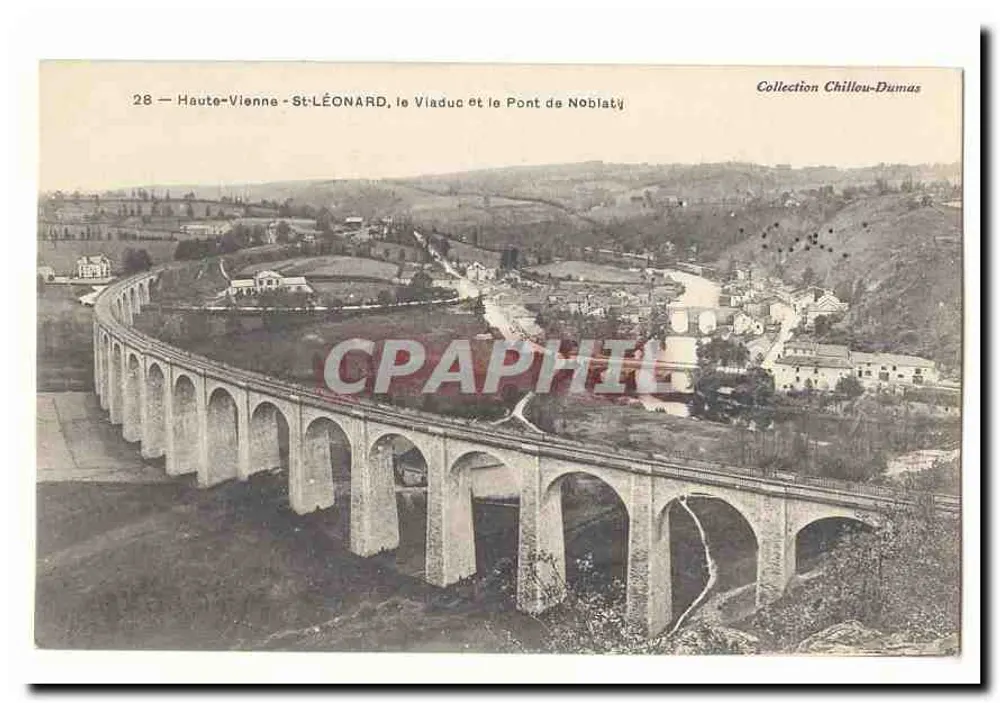 St-Léonard - der Viadukt und der Pont de Noblat - Vorderseite
