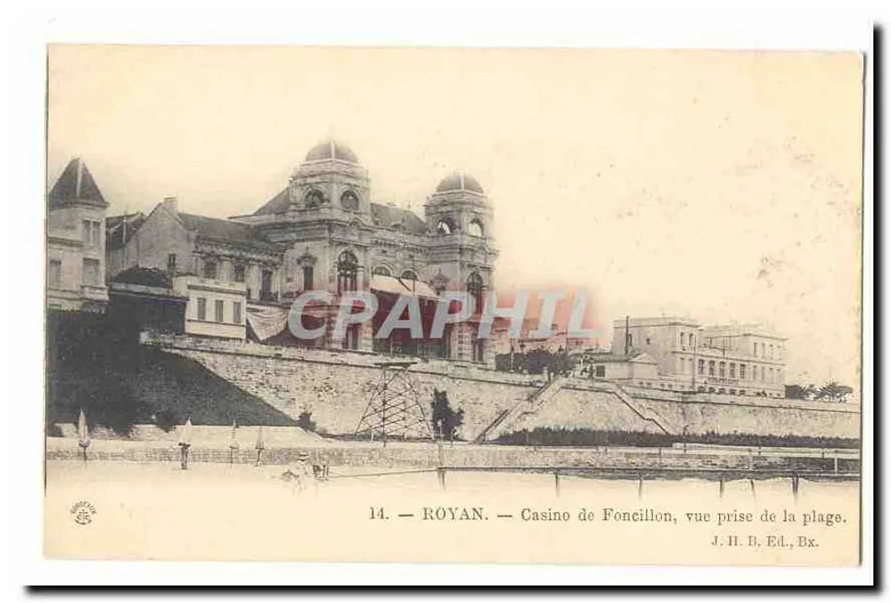 Royan — Casino de Foncillon, Ansicht vom Strand — J. H. B. Ed., Bx. - Vorderseite