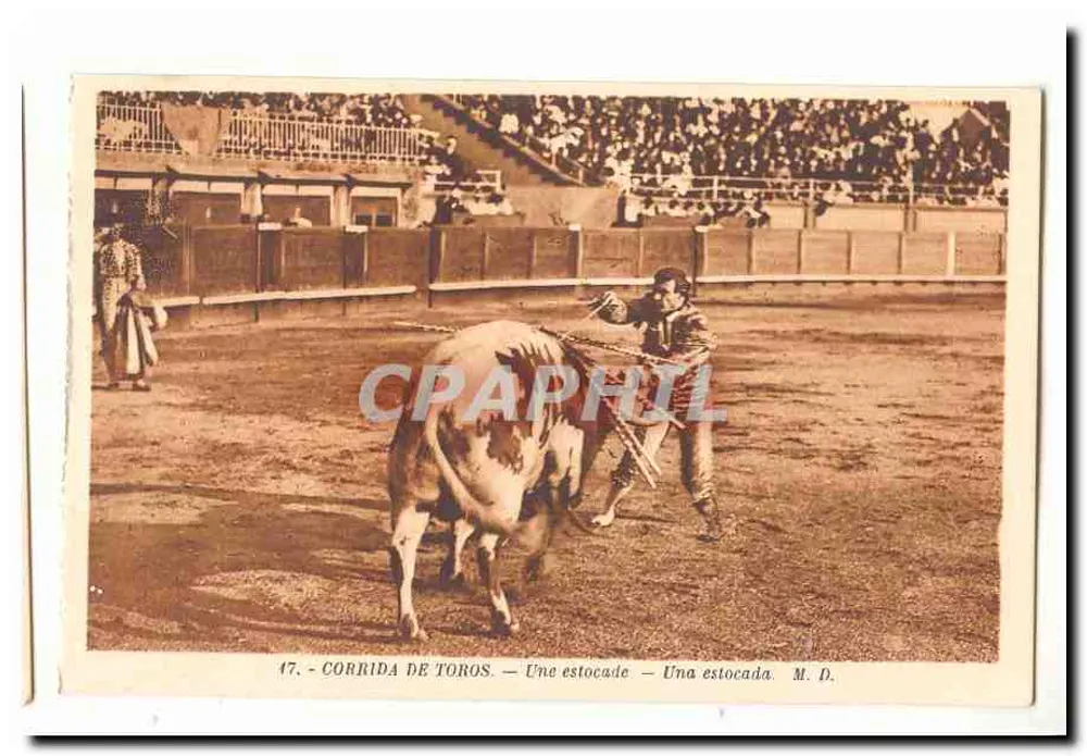 Corrida de touros — Uma estocada — Una estocada — M. D. - Frente
