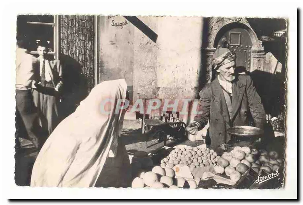 Orientalischer Markt — Verkäufer und Kunde — Soigne - Vorderseite