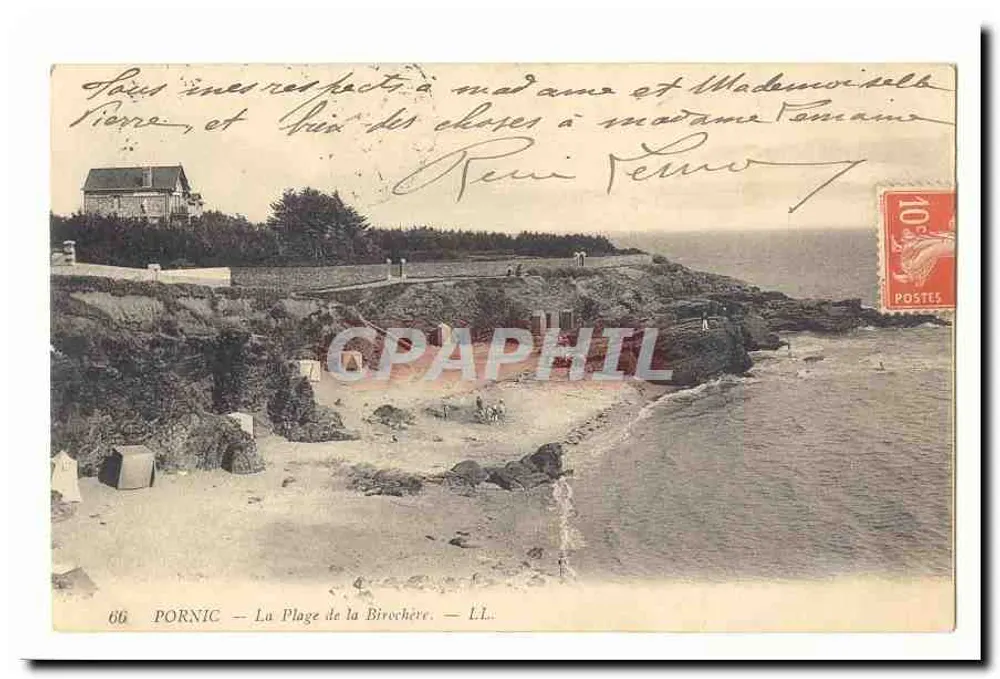 Pornic — A Praia da Birochère — LL. - Frente