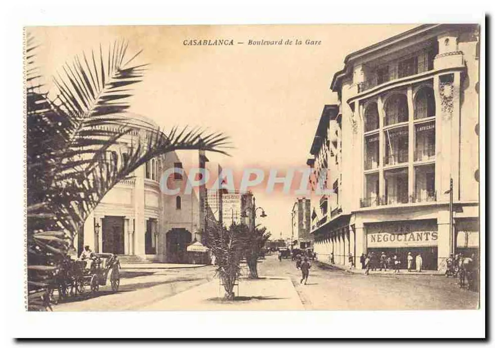 Casablanca — Boulevard de la Gare — editor não visível - Frente
