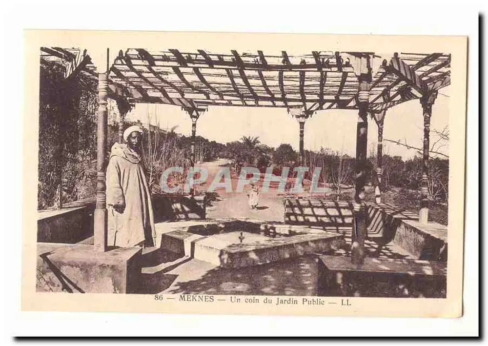 Meknès — Ein Eckbereich des Öffentlichen Gartens — LL - Vorderseite