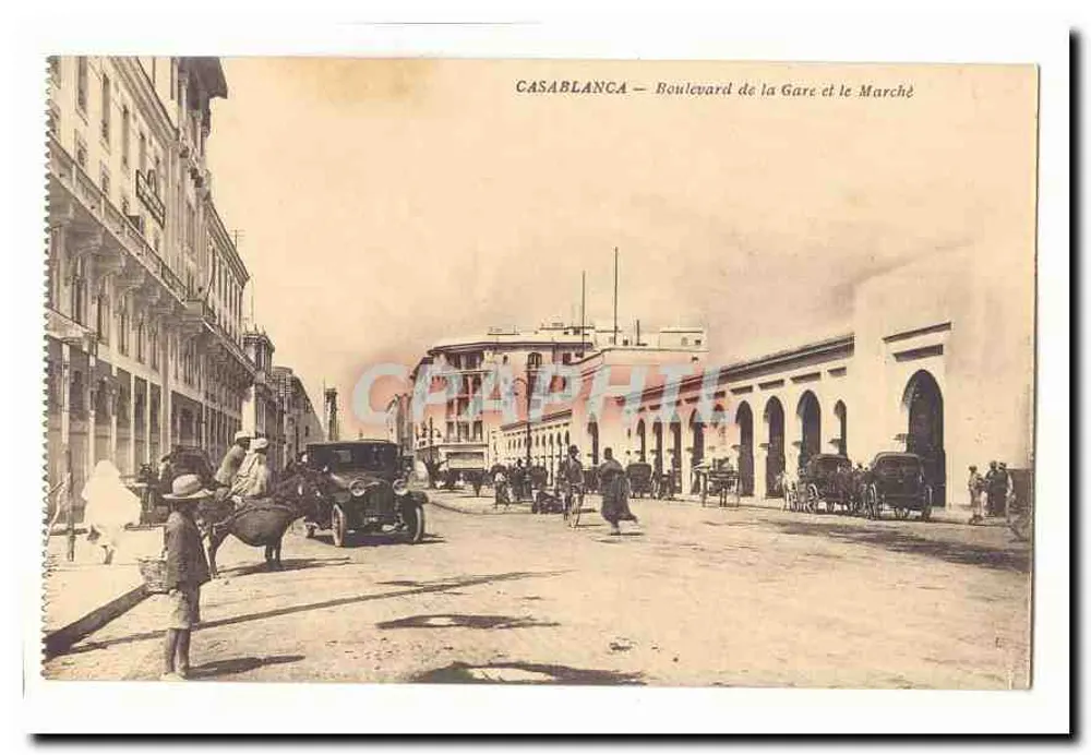 Casablanca — Boulevard de la Gare und der Markt - Vorderseite