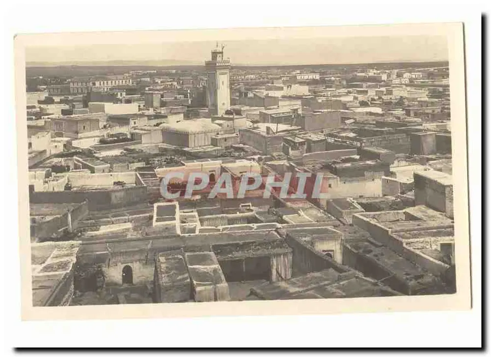 Luchtfoto van de stad — Toren van de oude moskee — Uitgever niet geïdentificeerd - Voorkant