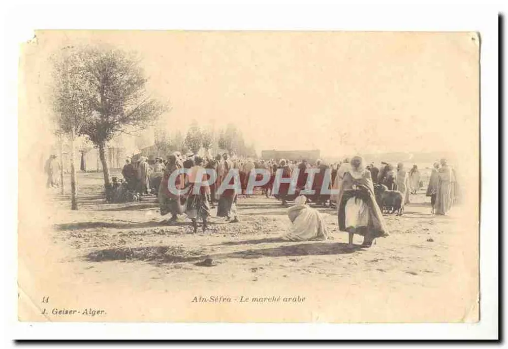 Aln-Séfra - O mercado árabe — J. Geiser-Alger, n°14 - Frente